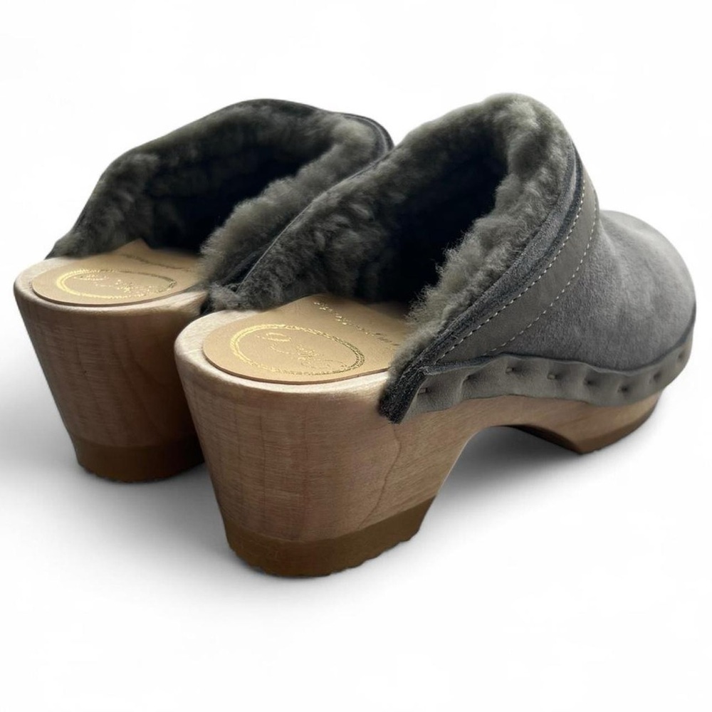 No. 6 Shearling Dakota Clogs Grey Suede Sz 36 us 6 - Picture 6 of 8